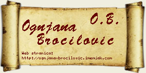 Ognjana Broćilović vizit kartica